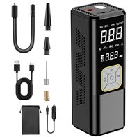 Gonfleur de pneu Compresseur d'air portable Pompe à pneu de voiture sans fil 150 PSI avec lumières LED et écran numérique pour voitures, motos, E-B