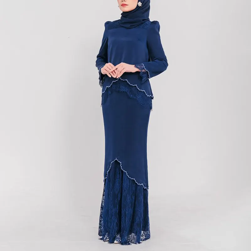 Toptan malezya 2023 modern malezya baju kumuslim moden düz moda abaya müslüman elbise