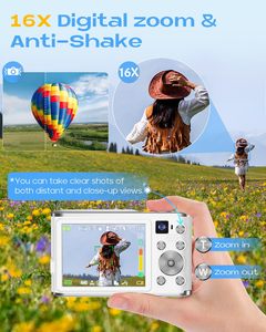 กล้องดิจิตอลความละเอียดสูง 4K ขนาด 2.8 นิ้ว เลนส์คู่ กล้องคู่ พร้อมเอฟเฟกต์กรองแสง 20 แบบ ซูมออปติคอล 16 เท่า ไฟ LED ในตัว - Product Image 4