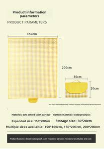 Tapis <span class=keywords><strong>de</strong></span> pique-nique portable pliable léger et durable en tissu Oxford imperméable, résistant à l'humidité, pour le camping, <span class=keywords><strong>les</strong></span> <span class=keywords><strong>voyages</strong></span> à la plage, facile à transporter - Product Image 5