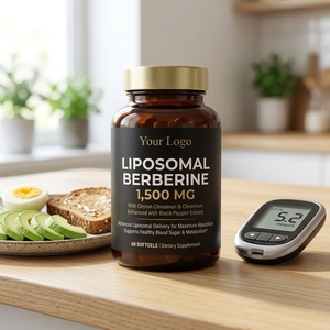 Berbérine HCl Liposomale 1500mg à Absorption Élevée avec Logo Personnalisé pour le Soutien Cardiovasculaire – 60 Gélules Végétales - Product Image 1