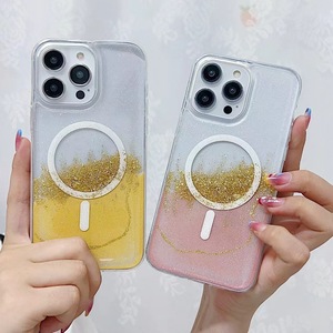 Coque de téléphone à paillettes d'eau en mouvement magnétique Anti-Peep pour la série iPhone protège commodément le contenu des regards indiscrets - Product Image 4