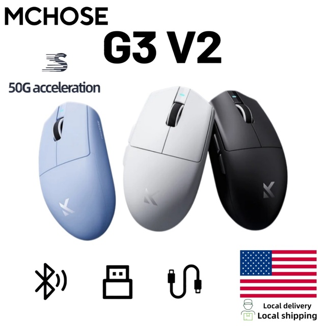 MCHOSE G3 V2 Wireless Gaming Mouse E-sports Lightweight Three Mode 2.4Ghz for PAW3311 High Performance 800mAh Office 59g