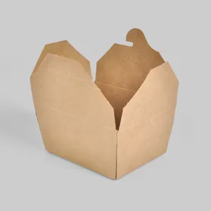 SenAng05 חד פעמי עמיד לדליפה קופסאות טייק אווי נייר קראפט אריזות מזון מהיר אריזות מזון להוציא קופסת נייר