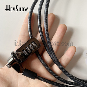 HeyShow in acciaio inox <span class=keywords><strong>Password</strong></span> di <span class=keywords><strong>sicurezza</strong></span> antifurto per Computer portatile Notebook Tablet PC filo corda cilindro di blocco - Product Image 4