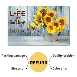 Bán buôn tích cực Hướng Dương chủ đề in vải sơn vẫn còn cuộc sống bức tranh cho khách sạn trang trí nội thất - Product Image 2