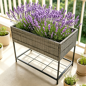 Garden Raised <strong>Bed</strong> Elevated Planter Box with Storage Shelf <strong>Liner</strong> Outdoor <strong>Flower</strong> Planter Stand with Metal Frame for Patio Backyard - Product Image 6