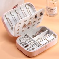 Échantillon gratuit, boîte de rangement pour bijoux en cuir PU imperméable avec logo personnalisé, bouton pression, plusieurs compartiments, pour les marques de bijoux et les magasins de cadeaux