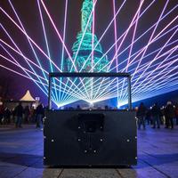 Projecteur laser RGB 80W avec animation DMX512, contrôle par application, étanche IP65 pour extérieur, éclairage de scène FB4, spectacles de parcs à thème, intensité réglable