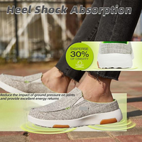 Chaussons confortables à soutien de la voûte plantaire, semelle extérieure en EVA, toile, pour le soulagement de la fasciite plantaire, chaussures orthopédiques Mueller à talon