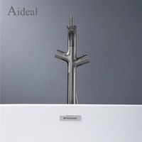 Nouvelle Robinet de Baignoire Thermostatique sur Pied en Laiton Massif Finition Gunmetal avec Douchette à Main