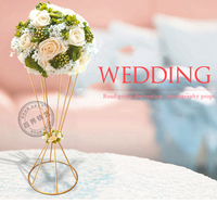 Support à fleurs moderne en fer métallique blanc/doré 50/70cm, décoration de table pour mariage et événements