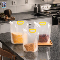 Lebei – Lot de pochettes transparentes verticales avec bec verseur et poignée, en plastique, pour le stockage d'aliments liquides et solides