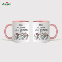 LOMATO 80 Fabulous 1946 Tasse à café en porcelaine rose 11oz motif floral Cadeau 80e anniversaire pour femme, grand-mère, maman Vente en gros Logo personnalisé