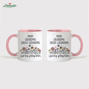 Tasse à café en céramique rose 80 & Fabulous Since 1946, 11 oz, motif floral, cadeau de 80e anniversaire pour femme, grand-mère, maman, vente en gros, logo personnalisé - Product Image 3