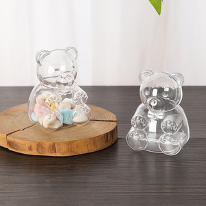 Scatola di caramelle trasparente piccolo orso creativo cartone animato <span class=keywords><strong>buon</strong></span> <span class=keywords><strong>compleanno</strong></span> confezione regalo per la conservazione degli Snack per bambini decorazioni per feste - Product Image 4