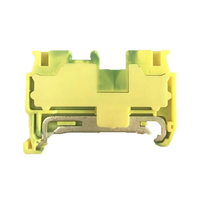 Borniers de distribution auto-bloquants industriels 1,5 mm² de type JUT14-1.5PE pour rail DIN, à clipser, pour mise à la terre