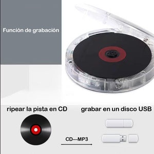 Reproductor de CD Portátil Transparente Personalizado de Fábrica con Soporte para Memoria USB, Altavoz Integrado con Bluetooth, Material Plástico, para Estudiantes y Hogar - Product Image 3