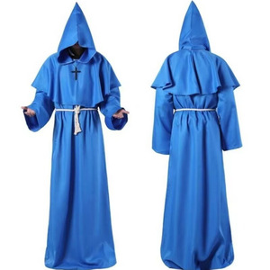 Túnicas de Monje Yiku para Adultos, Disfraz Unisex de Halloween, Traje Medieval de Sacerdote, Mago, Fraile, Ropa de Escenario en Negro, Rojo Oscuro, Azul, Gris, Blanco - Product Image 5