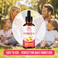 OEM ODM Marque Privée Vitamine D3 2000 UI K2 MK7 Gouttes Enfants Adultes Soutien Immunitaire Santé Os et Dents Naturel