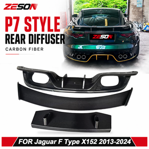 Diffuseur arrière en fibre de carbone véritable style P7 pour <span class=keywords><strong>Jaguar</strong></span> <span class=keywords><strong>F</strong></span>-<span class=keywords><strong>Type</strong></span> X152 2013-2024, échappement quadruple - Product Image 1