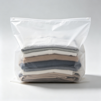 Sacs d'emballage pour chaussettes en CPE recyclables, auto-scellants, avec logo imprimé, MOQ 500, sacs en plastique transparent à fermeture éclair, sacs en polyéthylène givré à fermeture éclair