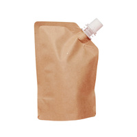 Pochette à bec verseur en papier kraft biodégradable et écologique de 150 ml et 500 ml avec logo personnalisé pour emballage de crème solaire