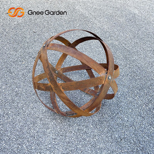 Boule en acier Corten Ornement de jardin Creative New Design Décoration en métal pour des vacances spécifiques Accent de paysage artistique - Product Image 6