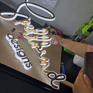 مكتب مخصص داخلي الخلفية Led Sign Business 3D أثار قطع يافطة أحرف أكريليكية جدار حرف شعار العلامة التجارية لافتات للأعمال - Product Image 4