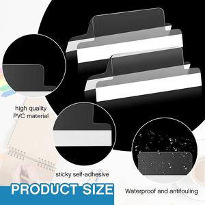 Dossier de fichiers en plastique transparent onglets collants onglets d'index auto-adhésifs insérables avec inserts imprimables en papier pour ordinateurs portables - Product Image 4