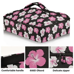 Bolsa Térmica Porta Alimentos Personalizada con Diseño Hawaiano de Flores de Hibisco para Entrega de Comida y Pizza - Product Image 2