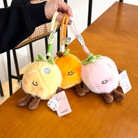 Porte-clés en peluche fruit personnalisable ultra doux en coton PP, mini jouet en peluche en gros pour cadeaux promotionnels, faible MOQ disponible