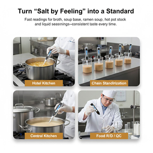 เครื่องวัดความเค็มแบบดิจิตอลแบบพกพา ช่วงการวัด 0-10% พร้อมระบบ ATC กันน้ำได้ หน้าจอ LCD แสดงค่าเป็นลบ รับประกัน 1 ปี รุ่น BM-10 สำหรับห้องปฏิบัติการและอาหาร - Product Image 3