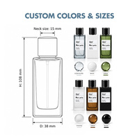 Parfum de luxe pour homme 30ml/50ml/100ml Flacon carré en verre gris clair avec emballage noir et or imprimé à l'écran et vaporisateur à pompe