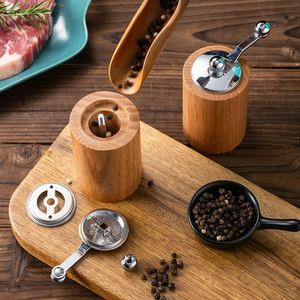 Hand-Cranked Wooden Pepper <b>Grinder</b> <b>Mini</b> Ceramic Core Multi-Purpose Salt Pepper Powder <b>Grinder</b> for BBQ Kitchen Tools Herb Spice - Product Image 2