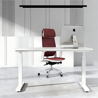Bureau debout électrique ergonomique moderne à double moteur, hauteur réglable, structure métallique
