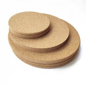 Dessous de verre rond <span class=keywords><strong>en</strong></span> <span class=keywords><strong>liège</strong></span> de couleur unie écologique avec logo personnalisé Vaisselle de style classique, y compris tapis de tasse et napperons pour tables - Product Image 1