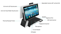 Scanner de documents à haute vitesse avec écran tactile de 15,6 pouces, lecteur d'empreintes digitales, gestion intelligente, kiosque pour les services publics, les administrations médicales et gouvernementales