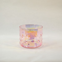 Bol chantant en cristal rose pastel HF Cosmic Light, design Hump, instrument de méditation pour la guérison sonore alchimique