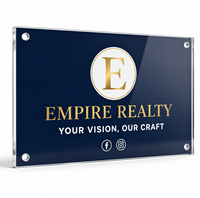 Panneau en acrylique personnalisable, plaque murale en plexiglas personnalisée avec logo, texte, icônes sociales pour magasin, café, studio