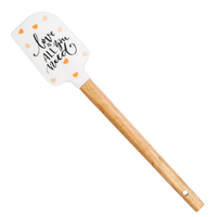 Spatule en silicone de qualité alimentaire à motif de la Saint-Valentin, grattoir à manche en bois, ustensiles de cuisine antiadhésifs, gadgets de cuisson et de mélange