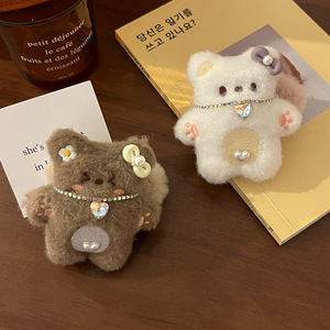 New Autumn/Winter Cute Plush Bear Hair Clip Cartoon Furry Adorable <b>Doll</b> Bangs Clip Hair <b>Accessory</b> Girlish Style - Product Image 1