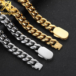 <b>Mens</b>/Womens Hip Hop Geometric Miami Cuban Link Bracelet 6mm-12mm 18K Gold Plated Non-Tarnish Stainless Steel Silver Wedding Gift - Product Image 2