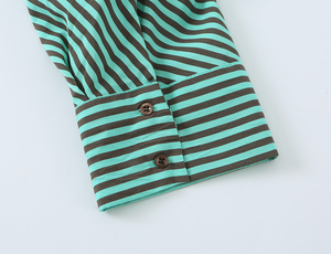 SHENZHU Nouvelle Chemise Femme Été 2026 à Boutons, Plis Latéraux, Col Fin, Manches Longues, Rayée, Coupe Ample 7484107 - Product Image 5