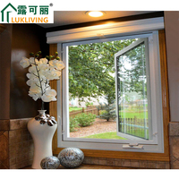 Ventanas Abatibles de Aluminio para Villa Moderna con Certificación ISO9001 de Lukliving, Vidrio Templado, Aislamiento Térmico, Insonorización