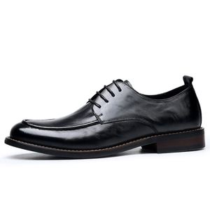 Zapatos Derby Planos de Cuero Genuino de Una Pieza para Hombre, Hechos a Mano, Casuales de Negocios, Formales para Boda, con Punta Cuadrada, Ligeros para Novio - Product Image 4