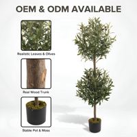 Vente en gros usine : Arbre d'olivier artificiel de 150 cm (5 pieds) avec tronc en bois véritable, faux olivier en pot, aspect naturel pour la décoration de la maison et du bureau