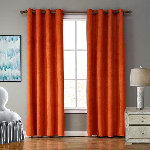 Xinlan Luxury High Quality Solid Plain Curtain Velvet Blackout Curtain Living Room Bedroom Hotel Window Curtain