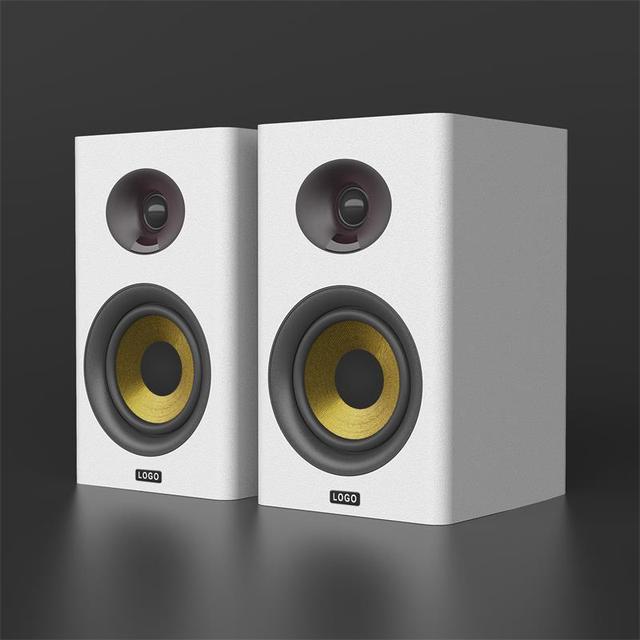 80W 4' Subwoofer Wooden Bookshelf Computer Speakers System 2.0 Active Wired-wireless BT5.3 for Home Theatre Studio Monitor Phone