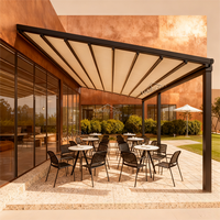 Auvent en aluminium, protection solaire, bioclimatique, extérieur, imperméable, motorisé, pergola rétractable pour villa, terrasse, jardin, revêtement PVC